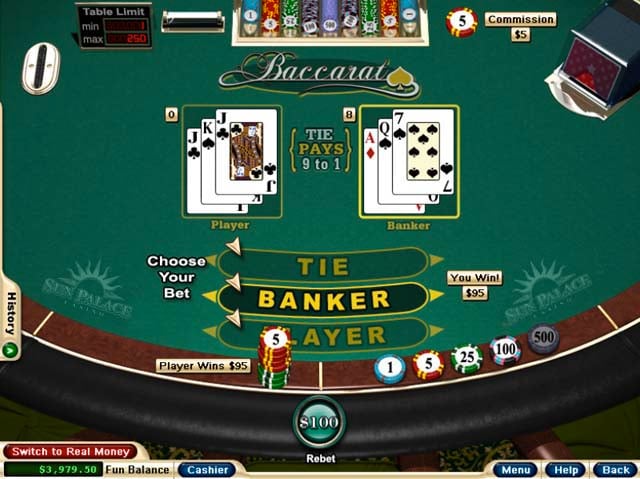 Try a new online game like baccarat
